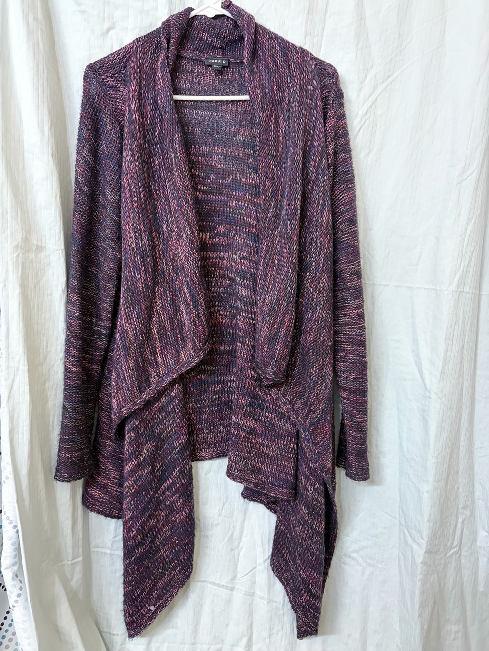 torrid Marled Purple Open-Front Draped Cardigan